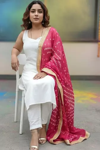 Women Regular Kurta with Trousers & With Dupatta