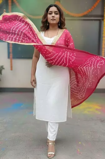 Women Regular Kurta with Trousers & With Dupatta