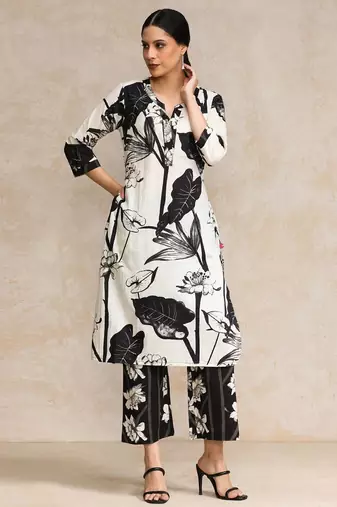 Women Floral Printed Regular Pure Cotton Kurta with Trousers