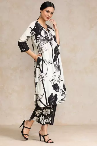 Women Floral Printed Regular Pure Cotton Kurta with Trousers