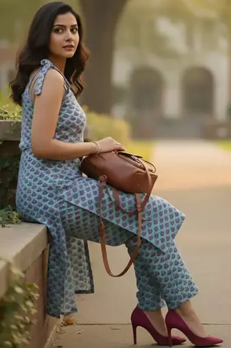 Women Ethnic Motifs Printed Regular Kurta with Trousers & With Dupatta