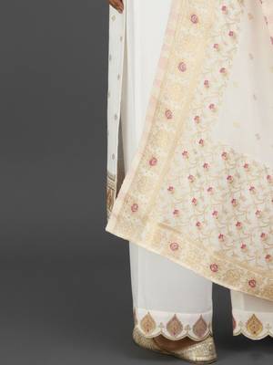 Women Ethnic Motifs Embroidered Regular Thread Work Kurta with Trousers & With Dupatta 7