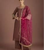Women Regular Thread Work Kurta with Palazzos & With Dupatta