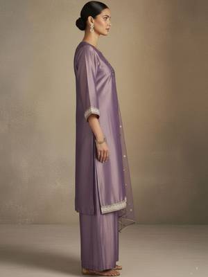 Women Regular Sequinned Kurta with Palazzos & With Dupatta 6