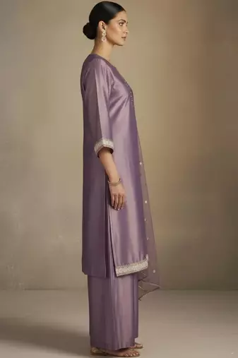 Women Regular Sequinned Kurta with Palazzos & With Dupatta