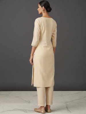 Women Regular Thread Work Kurta with Trousers & With Dupatta 4