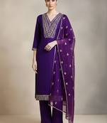 Women Ethnic Motifs Embroidered Regular Thread Work Kurta with Trousers & With Dupatta