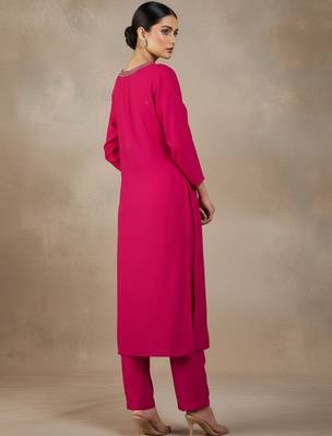 Women Ethnic Motifs Embroidered Regular Thread Work Kurta with Trousers & With Dupatta 5
