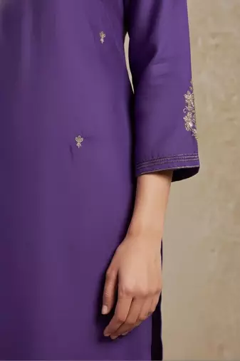Women Ethnic Motifs Embroidered Regular Beads and Stones Kurta with Trousers & With Dupatta