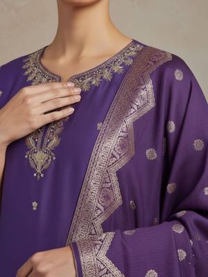 Women Ethnic Motifs Embroidered Regular Beads and Stones Kurta with Trousers & With Dupatta 4