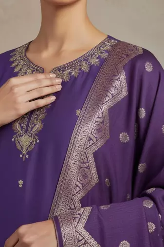 Women Ethnic Motifs Embroidered Regular Beads and Stones Kurta with Trousers & With Dupatta