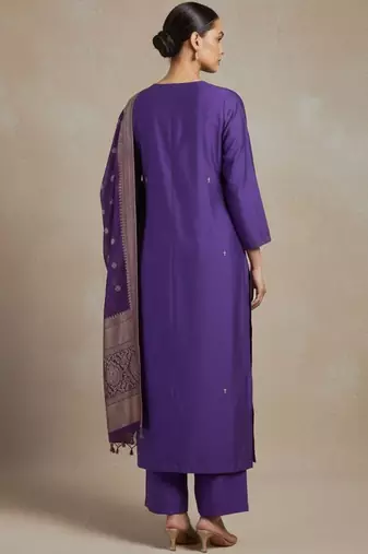Women Ethnic Motifs Embroidered Regular Beads and Stones Kurta with Trousers & With Dupatta