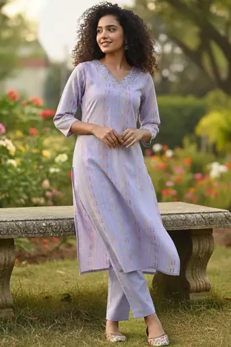 Women Ethnic Motifs Printed Regular Mirror Work Kurta with Trousers