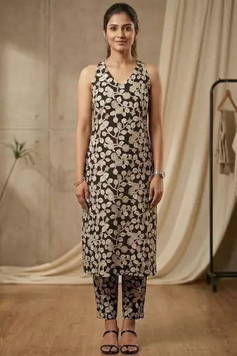 Women Floral Printed Regular Kurta with Trousers
