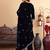 Women Ethnic Motifs Embroidered Regular Thread Work Velvet Kurta with Trousers & With Dupatta