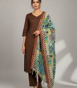Women Ethnic Motifs Regular Kurta with Trousers & With Dupatta