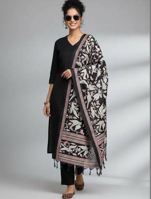 Women Ethnic Motifs Regular Kurta with Trousers & With Dupatta 1