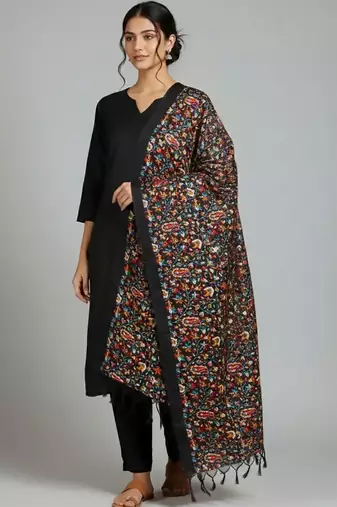 Women Floral Regular Kurta with Trousers & With Dupatta