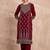 Women Ethnic Motifs Embroidered Regular Thread Work Velvet Kurta with Trousers