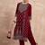 Women Ethnic Motifs Embroidered Regular Thread Work Velvet Kurta with Trousers