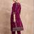 Women Ethnic Motifs Embroidered Regular Thread Work Velvet Kurta with Trousers