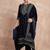 Women Ethnic Motifs Embroidered Regular Thread Work Velvet Kurta with Trousers & With Dupatta