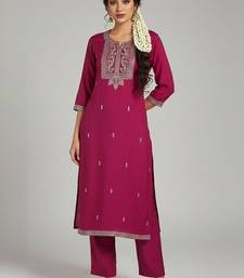 Women Ethnic Motifs Embroidered Regular Thread Work Kurta with Trousers