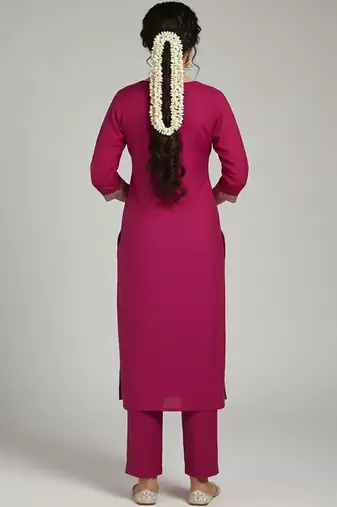 Women Ethnic Motifs Embroidered Regular Thread Work Kurta with Trousers