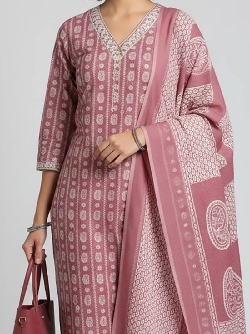 Women Ethnic Motifs Printed Regular Kurta with Trousers & With Dupatta