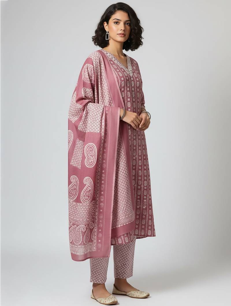 Women Ethnic Motifs Printed Regular Kurta with Trousers & With Dupatta