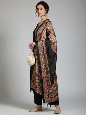 Women Ethnic Motifs Regular Thread Work Kurta with Palazzos & With Dupatta 4