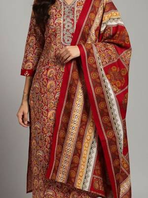 Women Ethnic Motifs Printed Regular Kurta with Trousers & With Dupatta 2