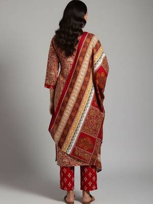 Women Ethnic Motifs Printed Regular Kurta with Trousers & With Dupatta 6