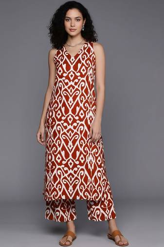Women Printed Regular Pure Cotton Kurta with Palazzos