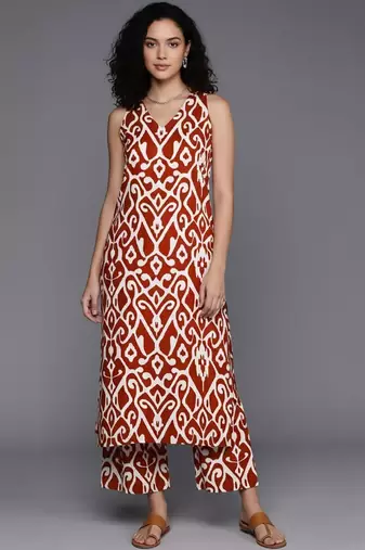 Women Printed Regular Pure Cotton Kurta with Palazzos