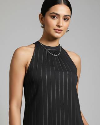 Women Striped Regular Silk Crepe Kurta with Trousers 2