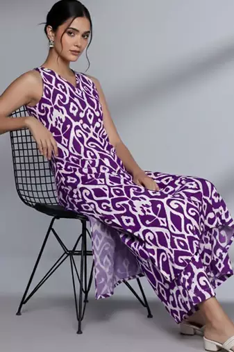 Women Printed Regular Pure Cotton Kurta with Palazzos