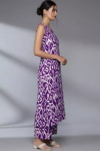 Women Printed Regular Pure Cotton Kurta with Palazzos