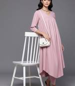 Women Empire Silk Crepe Kurta with Trousers