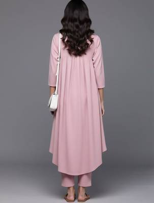 Women Empire Silk Crepe Kurta with Trousers 2