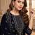Women Ethnic Motifs Embroidered Regular Thread Work Velvet Kurta with Trousers & With Dupatta