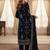 Women Ethnic Motifs Embroidered Regular Thread Work Velvet Kurta with Trousers & With Dupatta
