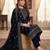 Women Ethnic Motifs Embroidered Regular Thread Work Velvet Kurta with Trousers & With Dupatta