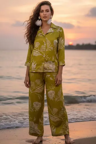 Women Floral Printed Regular Kurta with Trousers