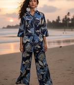 Women Floral Printed Regular Top with Trousers