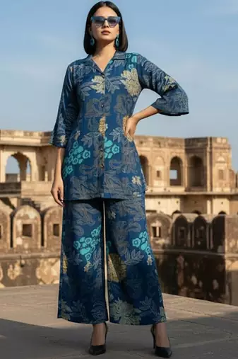 Women Floral Printed Regular Kurta with Palazzos