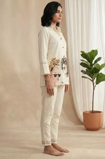 Women Printed Regular Pure Cotton Kurta with Trousers
