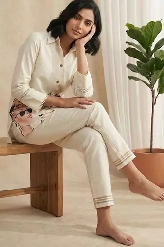 Women Printed Regular Pure Cotton Kurta with Trousers