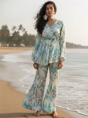 Women Printed Empire Top with Palazzos 1