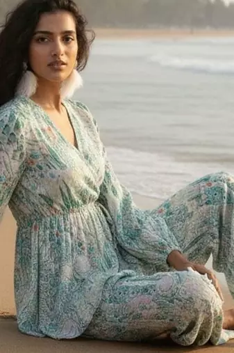 Women Printed Empire Top with Palazzos